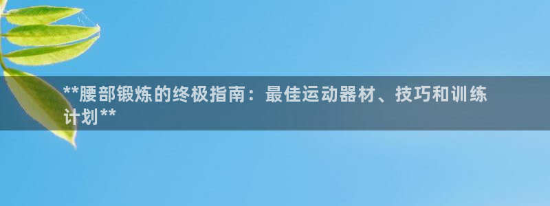 意昂体育3娱乐:**腰部锻炼的终极指南:最佳运动器材、技巧和